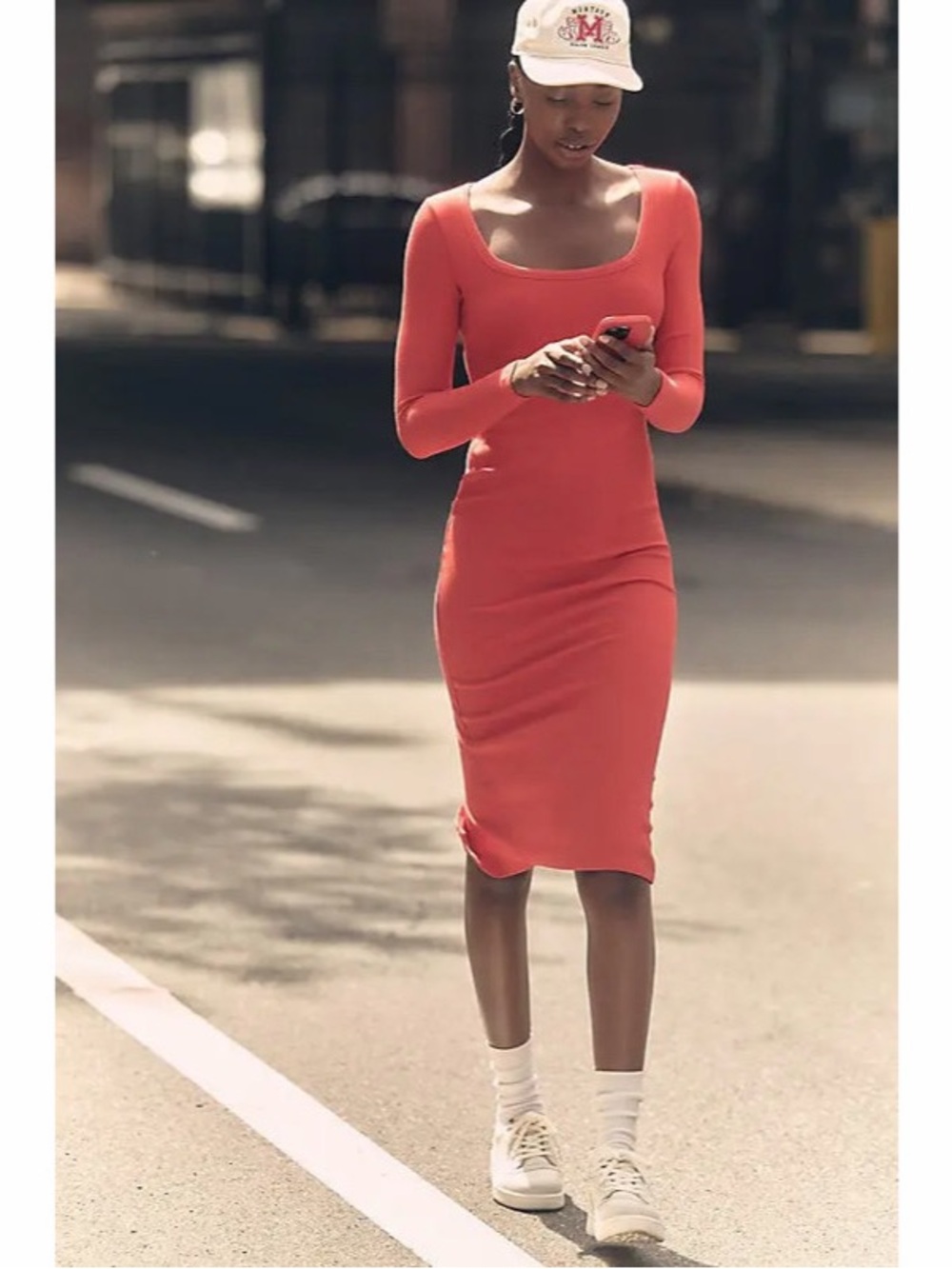 SPIRITUAL GANGSTER Luly Slim Rib Midi Dress Women’s Size M